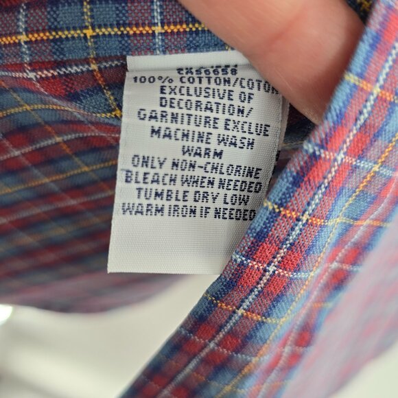 Ralph Lauren Small Long Sleeve‎ Button Up Red and Blue Squared Pattern - Picture 4 of 7